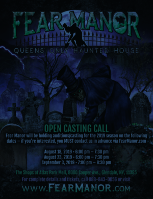 Fear Manor Haunted House Casting Scare Actors in NY