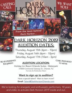 Read more about the article Open Actor & Performer Auditions in Orlando for Haunted House