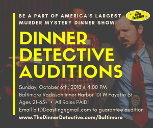 Read more about the article Open Auditions in Baltimore for The Dinner Detective