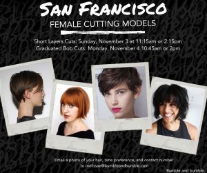 Bumble and Bumble Casting Hair Models in San Francisco
