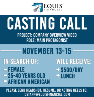 Audition in Asheville, NC for Financial Commercial