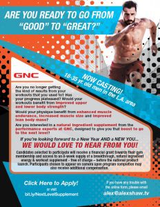 Read more about the article GNC Casting Men in Los Angeles Wanting To Get More Fit