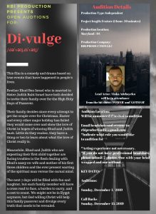 Read more about the article Actors in D.C. Area for Indie Film “Divulge”