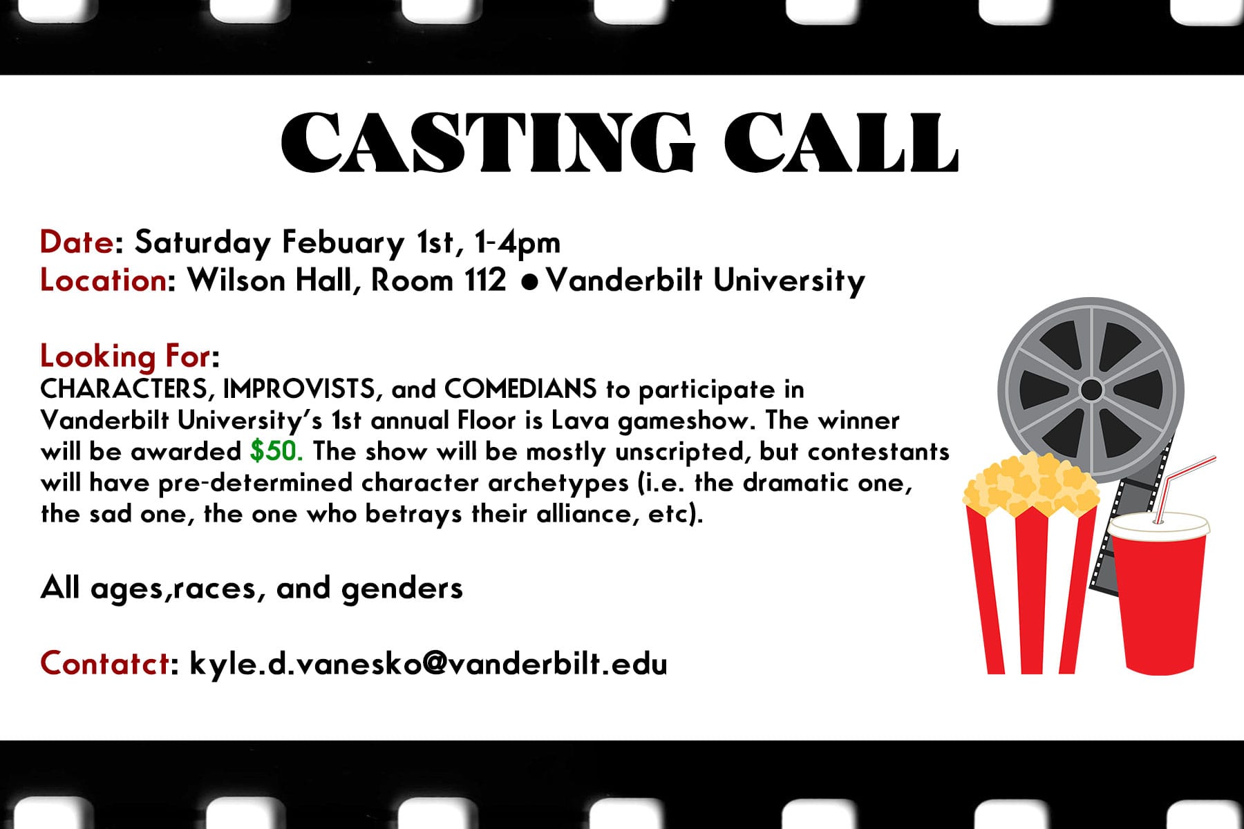 Casting Call in Nashville Improv Actors and Comedians for Student