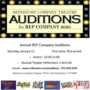 Theater Auditions in Richardson, Texas for Multiple Stage Productions in 2020