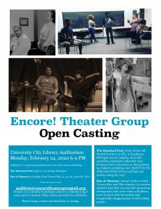 Read more about the article Open Call in St. Louis, MO for Encore! Theater Group 2020 Season Shows