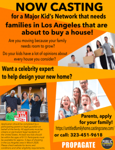 Read more about the article Casting SoCal Families With Kids That Are Moving To A New Home for Major Kids Network Show