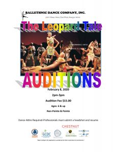 Read more about the article Auditions in East Point Georgia for Ballethnic Dance Company’s Ballet – The Leopard Tale