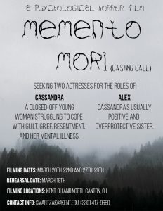 Read more about the article Cleveland Ohio Auditions for Student Film “Memento Mori”