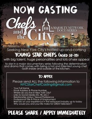 Casting Young Chefs in NYC for “Chefs and the City”
