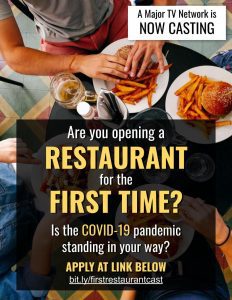 Read more about the article Nationwide Auditions for “First Restaurant” – People Opening A Restaurant