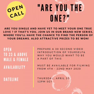 Casting Call for Web Series “Are You The One” in Singapore