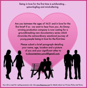 Casting Young People In Love for Docu-Series