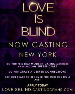 Read more about the article Casting New York Area Singles for Netflix Show “Love Is Blind”