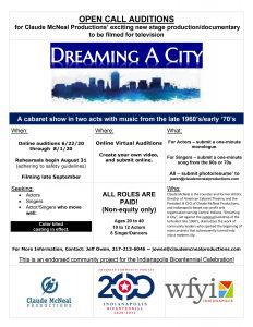 Read more about the article Auditions in Indianapolis Indiana, Actors & Singers for “Dreaming A City”