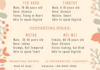casting graphic and roles