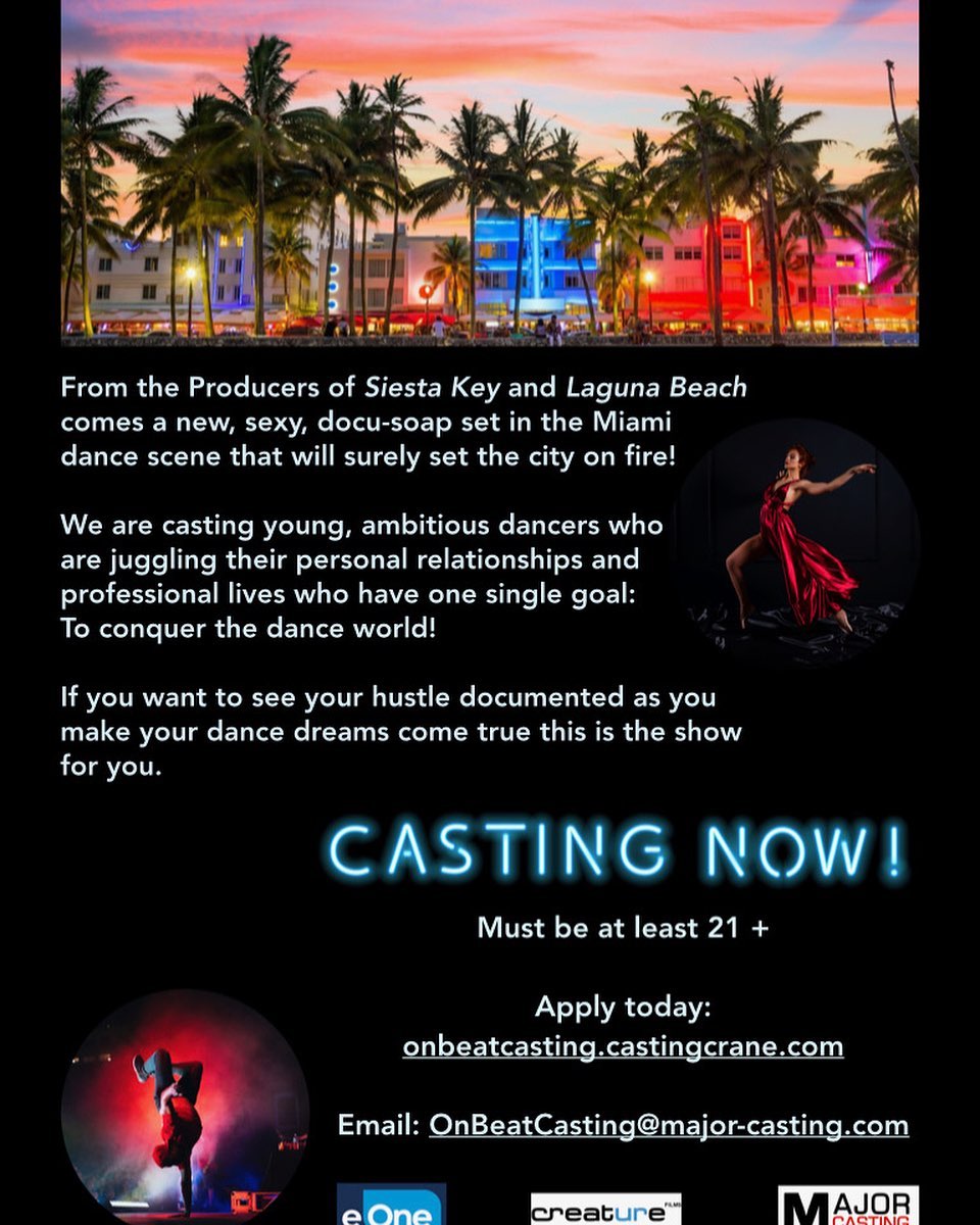 Casting Ambitious Dancers In Miami For Reality Show Auditions Free 