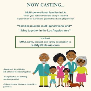 Harry and David Holiday Commercial Casting Multi-generational Latino Families in Los Angeles