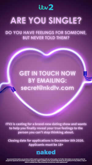 UK Casting Call for New ITV Dating Reality Series