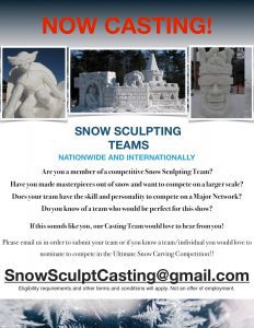 Read more about the article Now casting snow sculpting teams both US nationwide and internationally