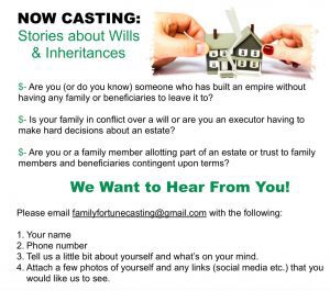 Casting Call for People Needing Help With A Will