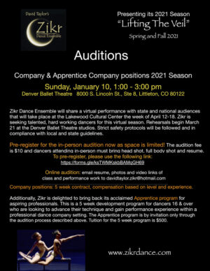Dancer Auditions in Denver Colorado for 2021