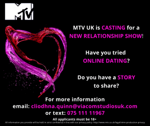 Read more about the article MTV UK Casting Dating Show, UK Singles