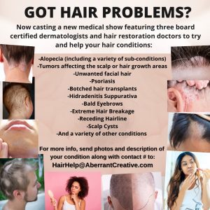 Casting People Who Have Hair Problems That Need Professional Help (US and Canada)
