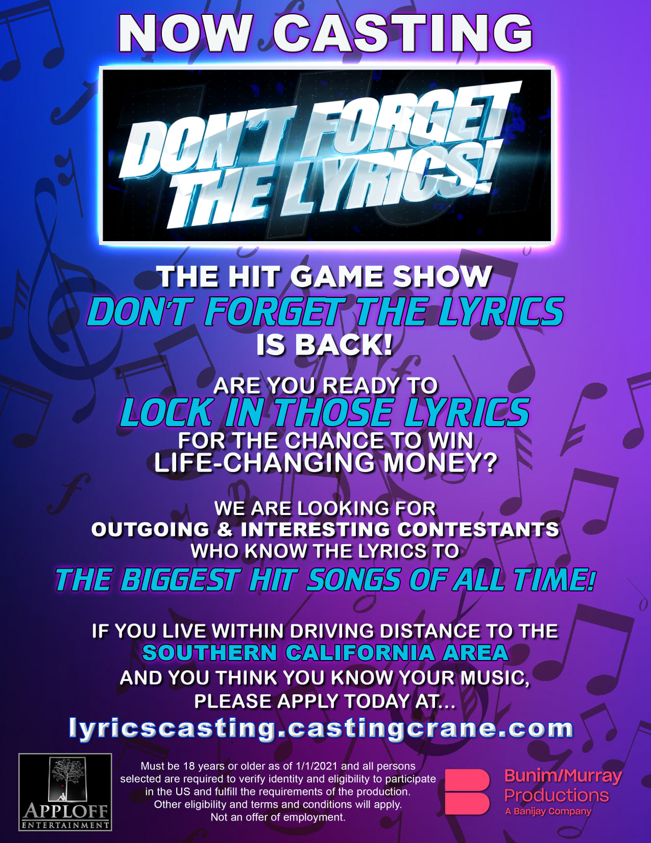 Read more about the article Don’t Forget The Lyrics Is Coming Back and Now Casting in Los Angeles