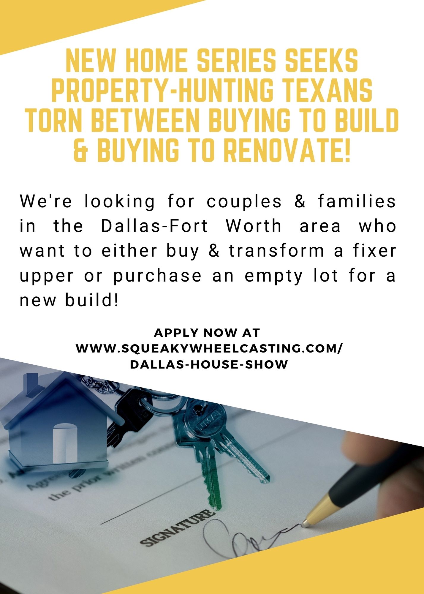 Read more about the article Casting People DEciding To Renovate or Buy a Home in Dallas Texas