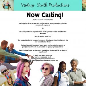 Casting Adults in Central Florida Living With Parents or Grandparents and Having Fun