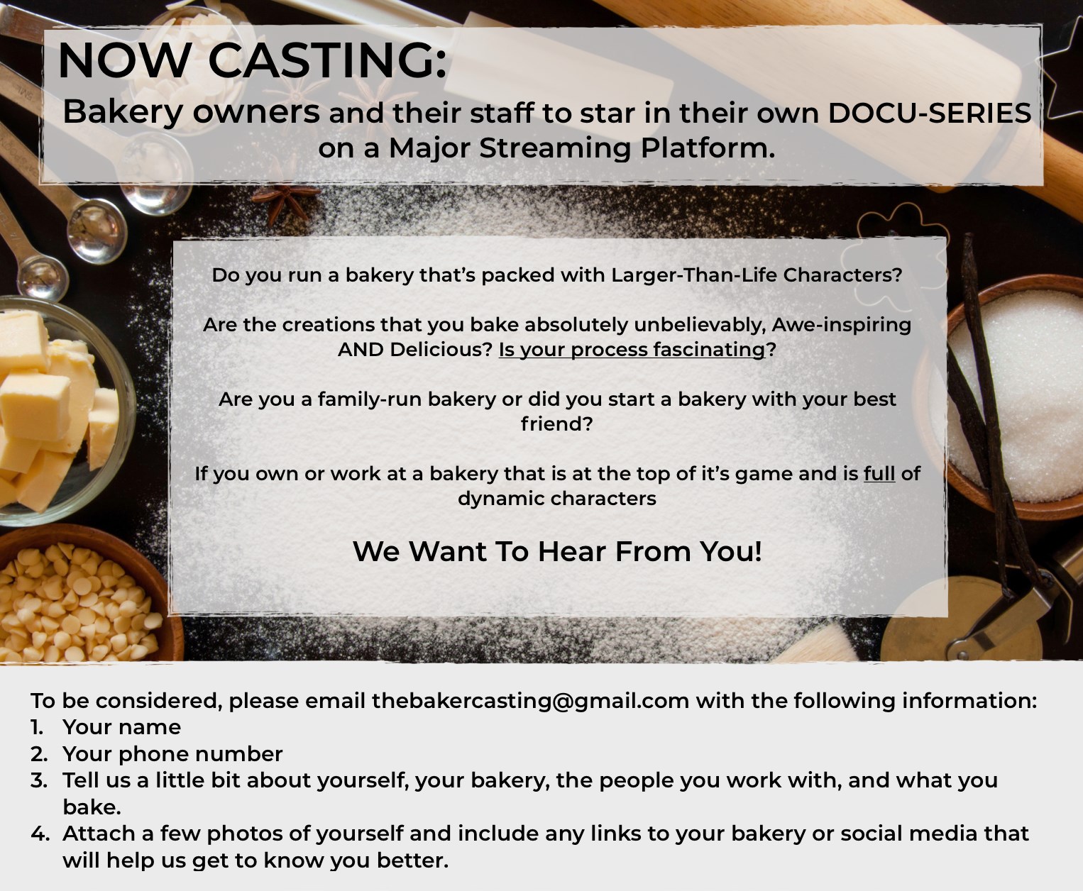 Read more about the article Casting Bakery Owners Nationwide for New Series