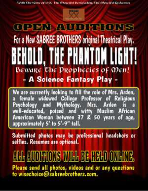 Theater Auditions in New York for “BEHOLD, The Phantom Light”
