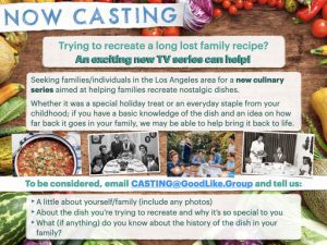 Casting Families in Los Angeles Trying To Recreate Long Lost Family Recipes