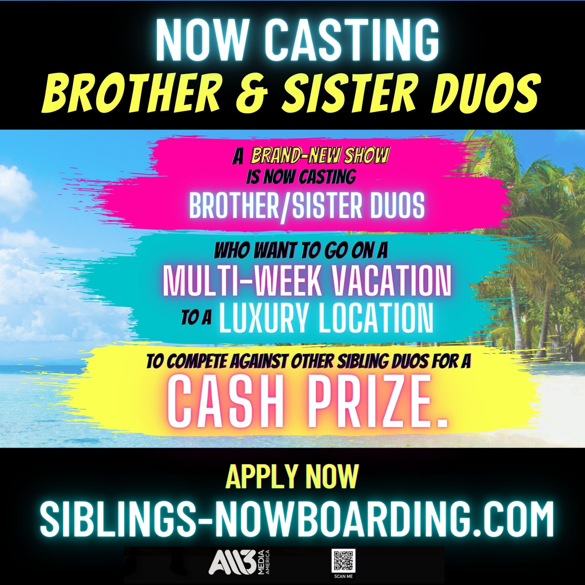 Reality TV Casting Call for Brothers and Sisters Who Would Like To