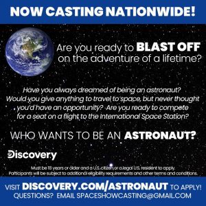 Read more about the article Casting People Who Want To Take a Trip Into Space, Nationwide