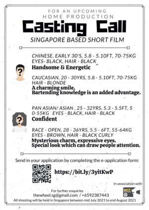Singapore Auditions – Actors for Indie Film “The Wheel”