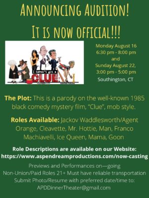 Performers in Connecticut for Murder Mystery Traveling Show