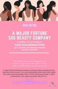 Read more about the article Casting Real Women With Stories of Hair Discrimination To Share for Beauty Campaign