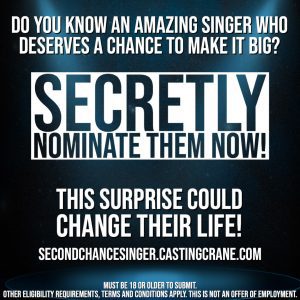 Casting Singers for New Reality Singing Show Second Chance Singers
