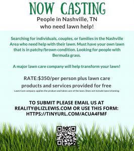 Read more about the article Casting Call for People in Nashville Who Need Help With Their Lawn