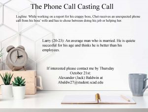 Actor in Savannah, GA for Student Film “The Phone Call”