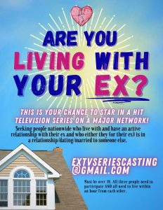 Read more about the article Nationwide casting for people who are still living with their ex.