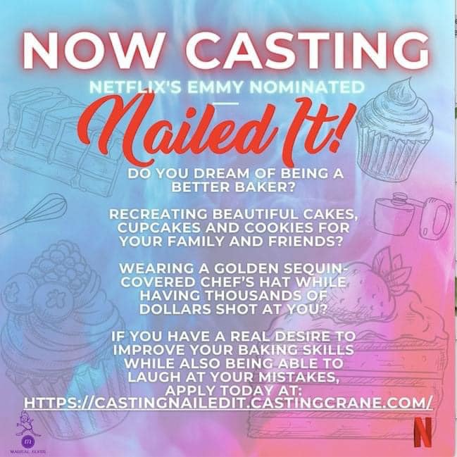 Read more about the article Netflix Baking Show “Nailed It” Casting Amateur Bakers