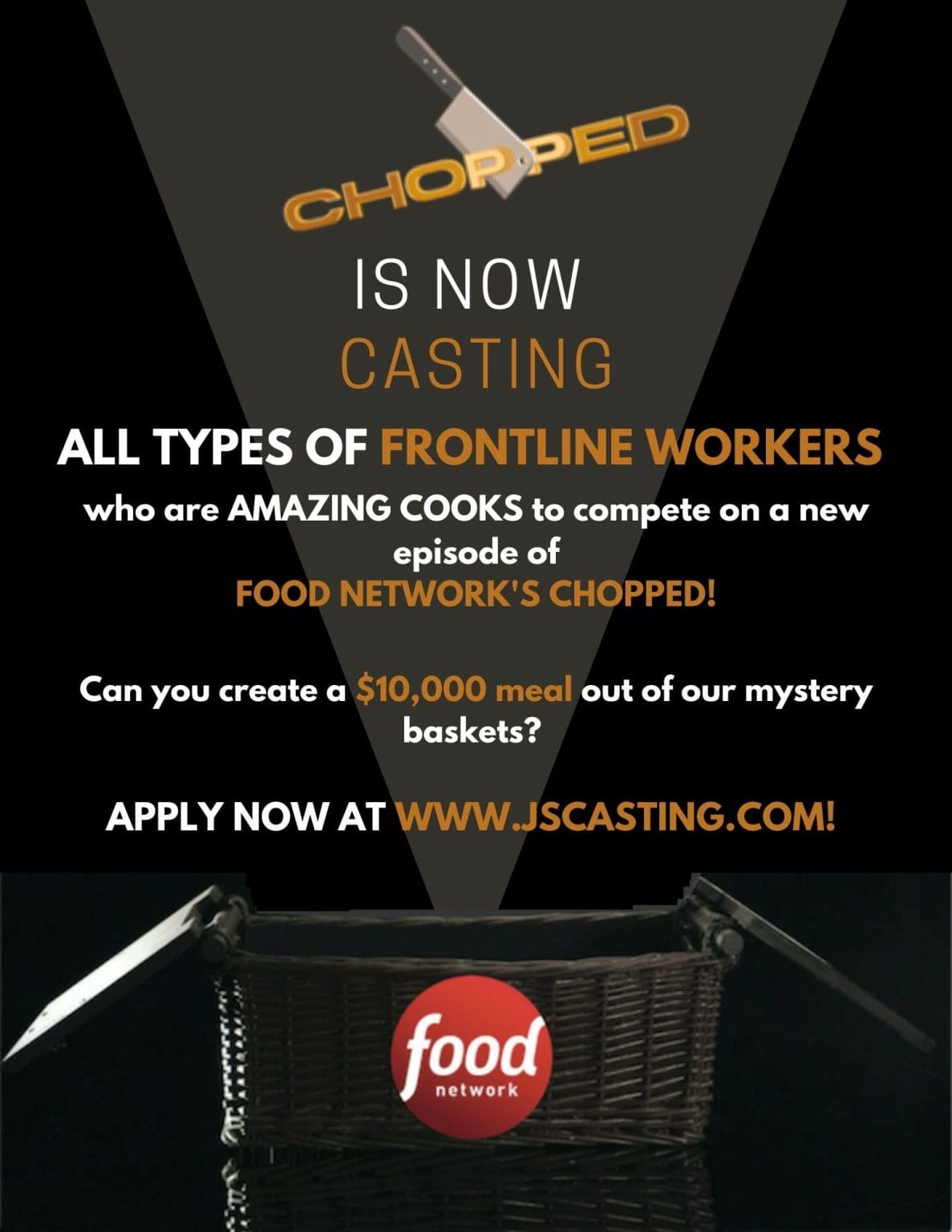 Chopped is Now Casting Front Line Workers Auditions Free