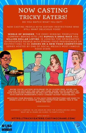 Reality Show Casting Tricky Eaters in Los Angeles