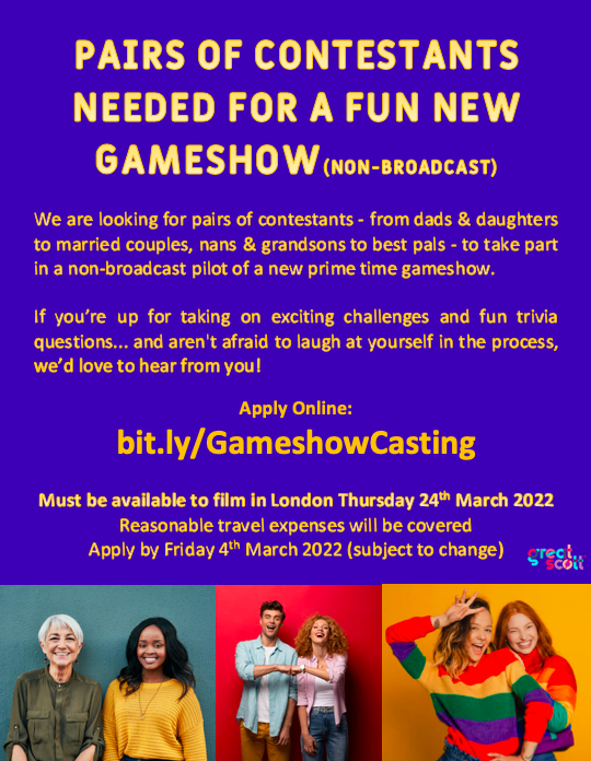 Read more about the article Casting Call in London for Gameshow Pilot