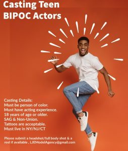 Read more about the article Casting Call for Late Teen Actors(18+) in NY Tri-State Area