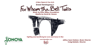 Read more about the article Auditions for Tenor and Bass voices in Washington DC for “For Whom the Bell Tolls” –  A New Opera in Two Acts