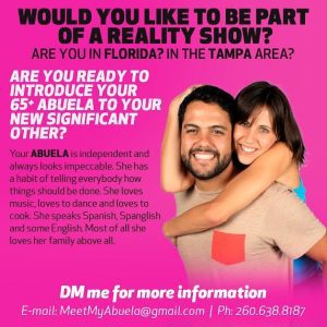 Casting Call in Tampa Florida for Reality Show “Meet My Abuela”